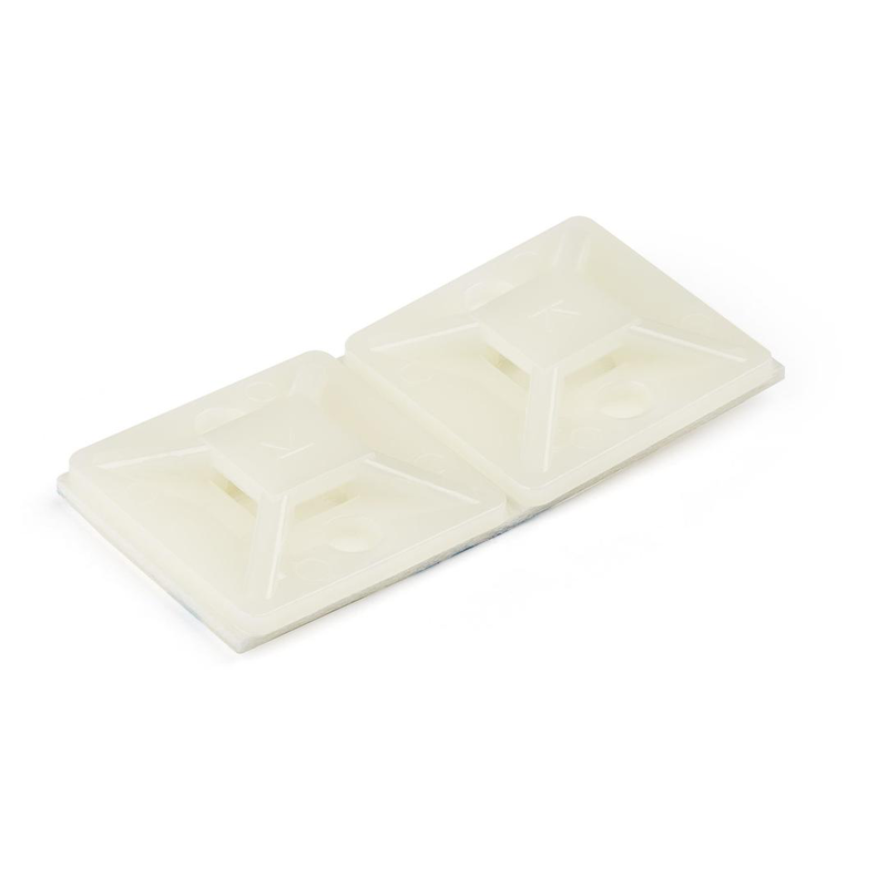 Startech.com 100 pack cable tie mounts with adhesive tape for 0.18 in / (4.6 mm) wide ties, nylon/plastic zip tie mounts, electrical/network cable wrap mounts / 94v-2 fire & ul rated taa, , medium-null