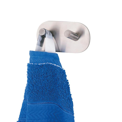Wenko stainless steel hook duo 10cm strip-it adhesive pad, , medium