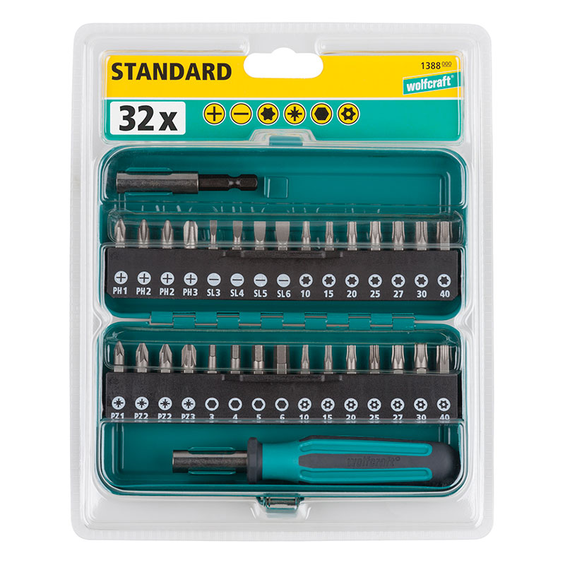 Product image: Wolfcraft 1 standard bit set 32 pcs, , medium-null