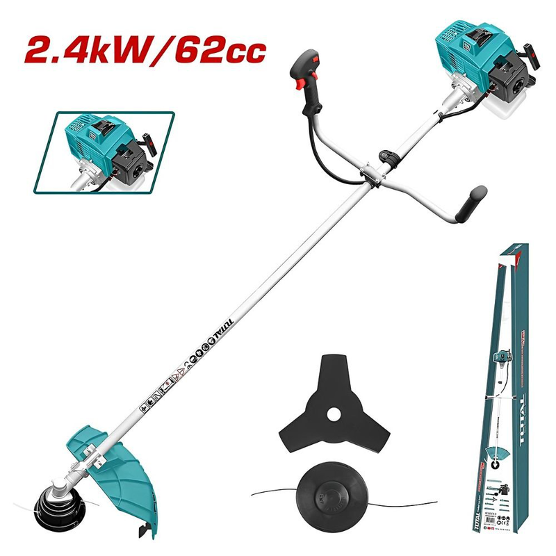 Product image: Total δίχρονο βενζινοκίνητο χορτοκοπτικό ώμου / χειρός 3.2hp 62cc, , medium-null