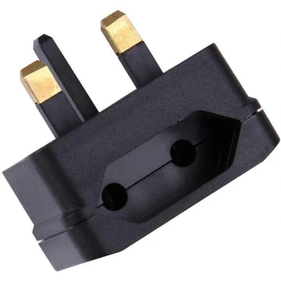 Adaptor euro 2pin to uk 13a fuse gr kabel, Black, medium