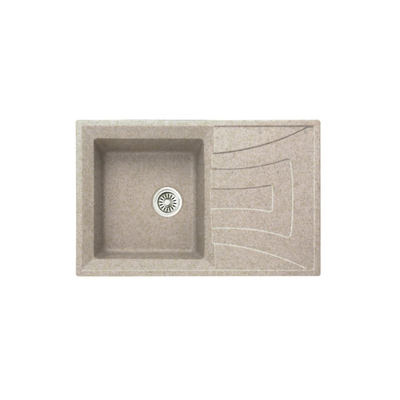 Granite sink set with pipe 78x50x20cm black 8104