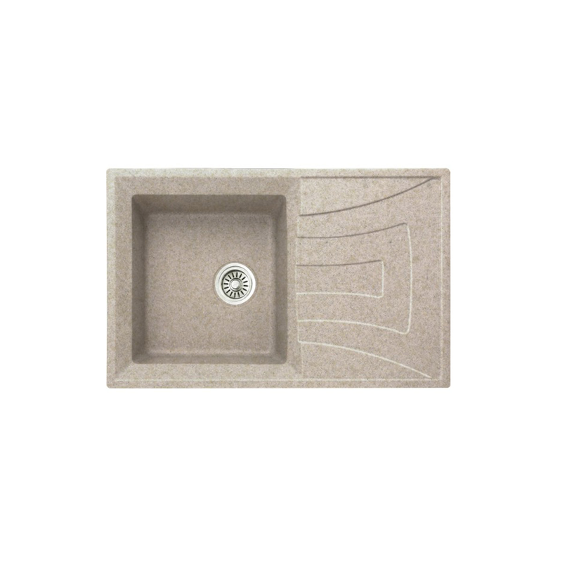 Granite sink set with pipe 78x50x20cm black 8104-null