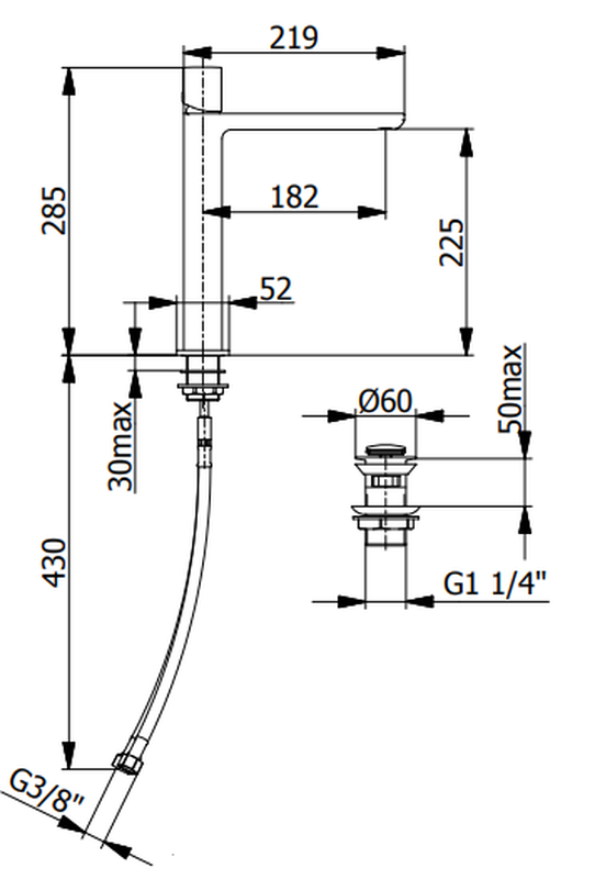 My time tall basin mixer, , medium-null