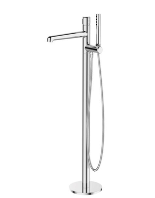 Floor standing round bath mixer