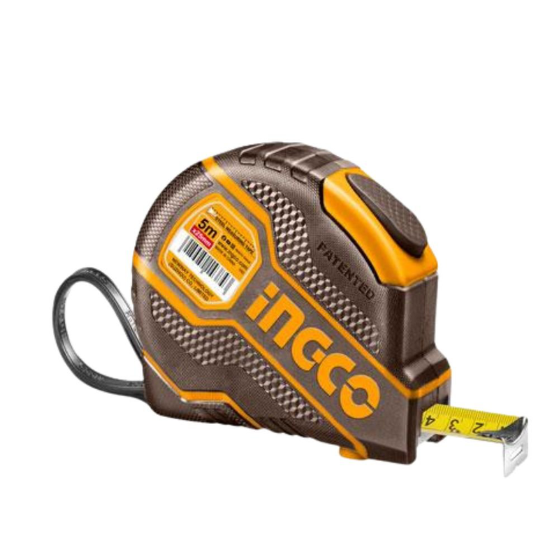 Product image: Ingco μετροταινία 5mx25mm με κάλυμμα καουτσούκ & λειτουργία αυτοκλειδώματος, , medium-null