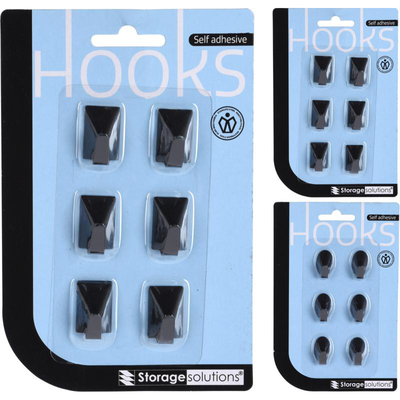 Storage solutions stainless steel hooks 6pcs - assorted shapes, , medium
