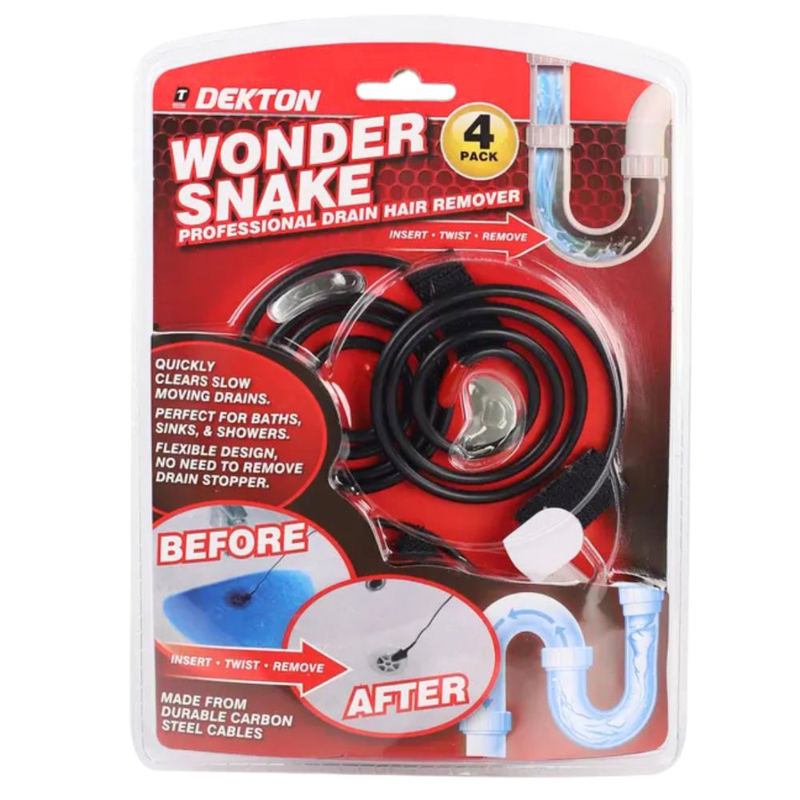 Product image: Dekton σετ 4 τεμαχίων wonder snake για αφαίρεση φραγμένων σωληνώσεων γρήγορα και αποτελεσματικά, , medium-null