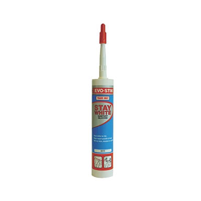 Evo-stik silicone sealant stay 310ml white, , medium