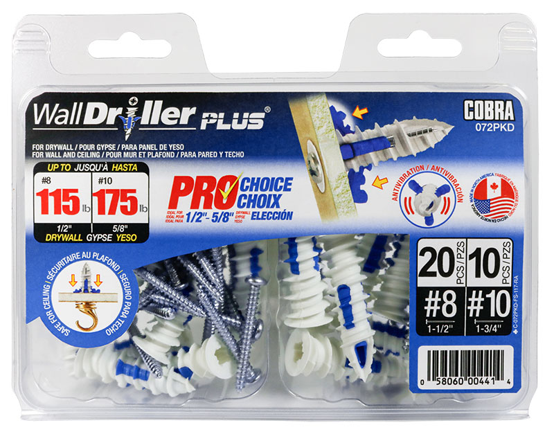 Walldriller plus drywall anchors 4&5mm 30pieces set, , medium-null