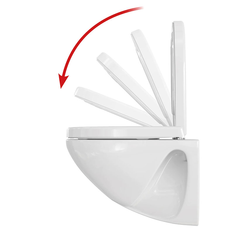 Techno plast majorka toilet seat soft close d-shaped - white, , medium image number null