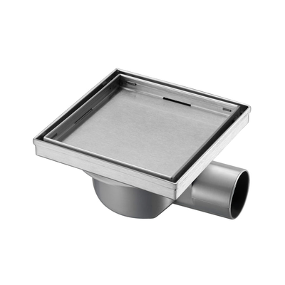 Shower drain square 13x13cm chrome