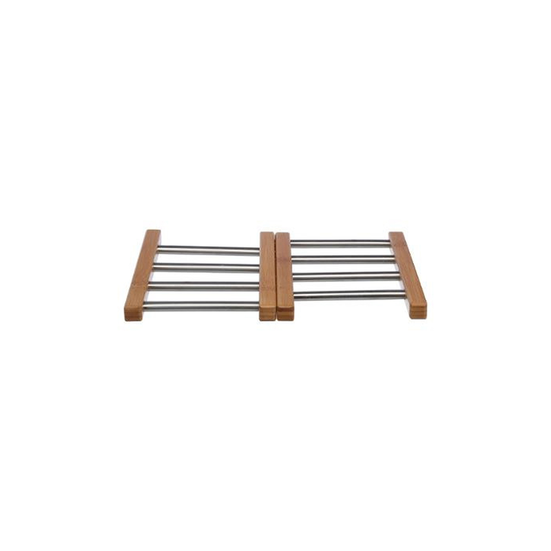 Wooden table extension with metal bars 35,2x22,2x2cm 2 pcs, , medium-null