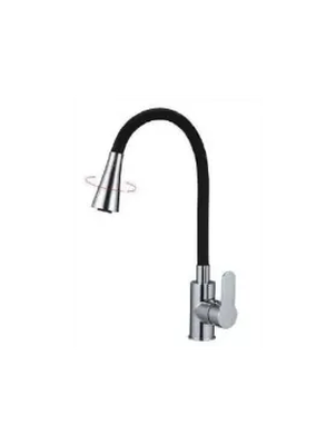 Contemporary art kitchen mixer with black spout