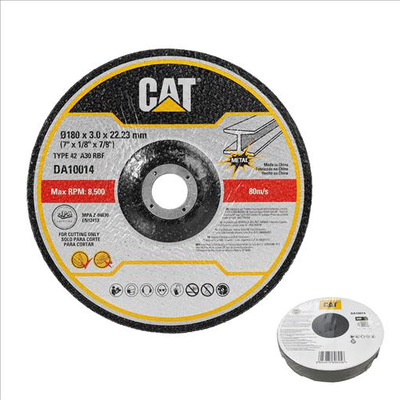 Cat da10014 abrasive cutting disc depressed metal 180x3.00x22.23mm type 42 a30 rbf pack x 10, , medium