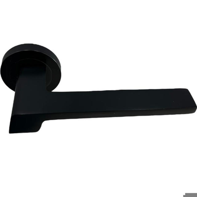 Set door handles z01 a397 round base black matt, , medium