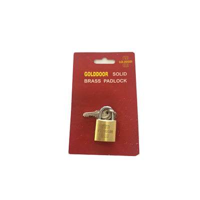 Padlock on card golddoor 25mm brass