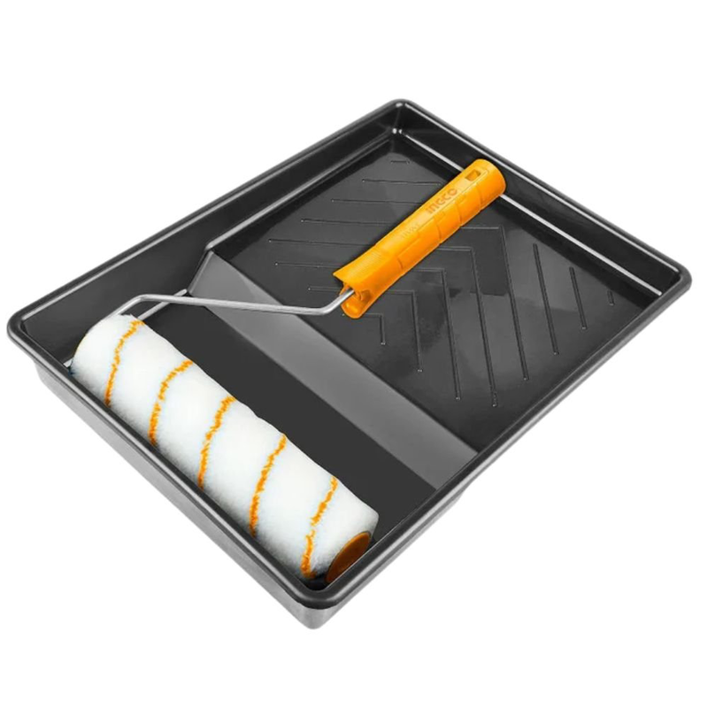 Product image: Ingco σετ κυλινδρικής βούρτσας 3 σε 1 για εσωτερικούς τοίχους με δίσκο βαφής, , medium-null