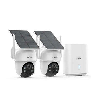 Aosu 2k solar security cameras wireless outdoor with base station, , medium