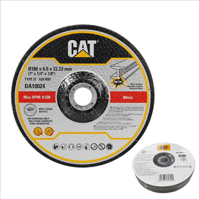 Cat da10024 abrasive grinding disc depressed metal 180x6.00x22.23mm type 27 a24 rbf pack x 5, , medium