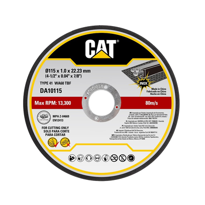 Cat da10115 abrasive cutting disc flat metal  inox 115x1x22.23mm type 41 wa60TBf pack x 1 pcs, , medium