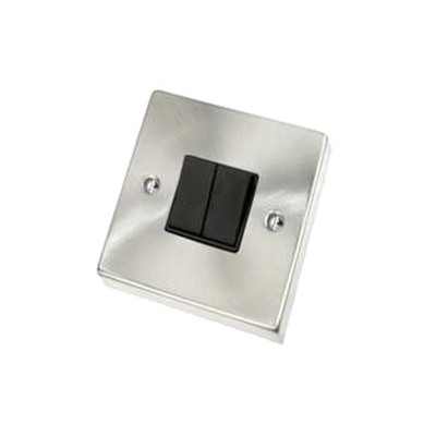 Wall switch bidirectional 10a silver with 2 black gang switches, , medium