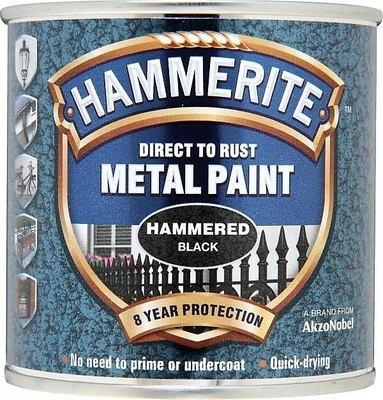 Hammerite hammered effect μαυρη μεταλλικη βαφη 250ml, , medium
