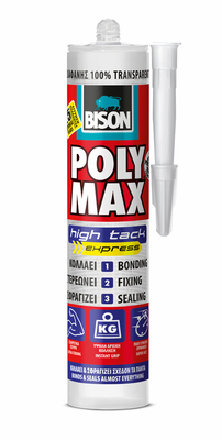 Bison poly max transperent hi tack express 300ml