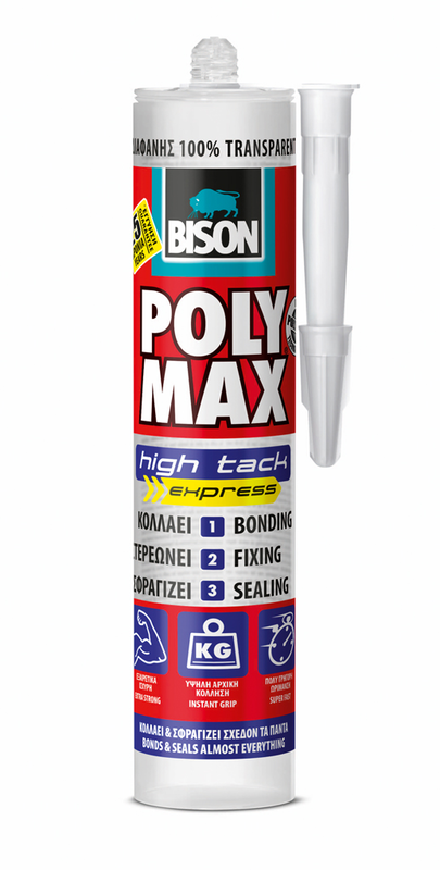 Bison poly max transperent hi tack express 300ml, , medium image number null