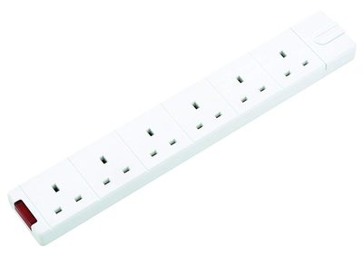 Bg masterplug extension with 6 gangs