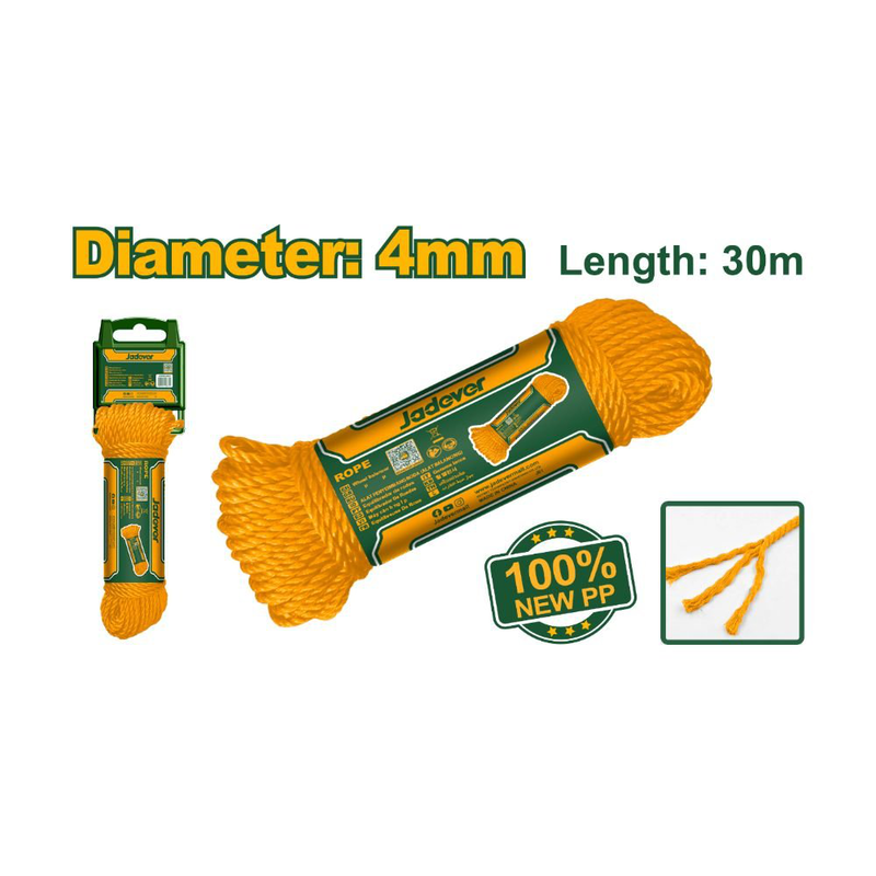 Product image: Jadever σχοινί νάιλον 30 m ιδανικό για ανάρτηση, έλξη, δέσιμο, ανύψωση και μεταφορά, , medium-null
