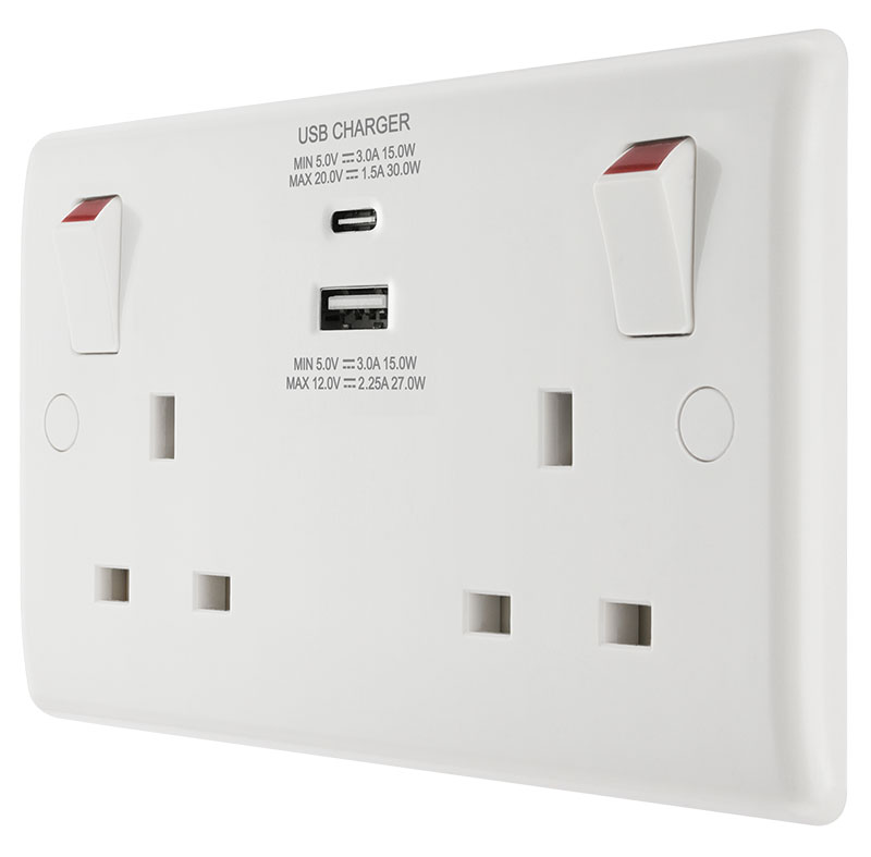 Nexus bg 2-gang socket USB type c, , medium-null