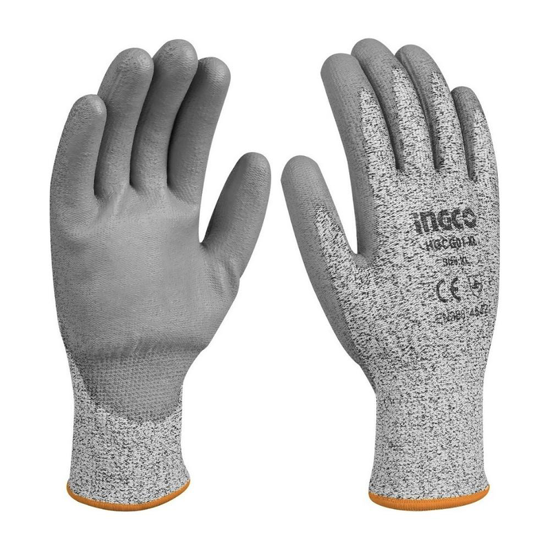 Product image: Ingco γάντια εργασίας πολυουρεθάνης pu αντοχής στην κοπή no1 hgcg01-xl, , medium-null
