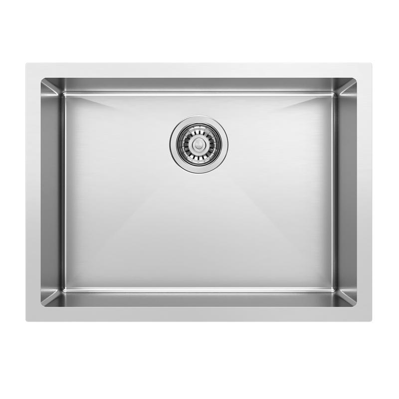 Brushed steel undermount kitchen sink 60x45x22cm, , medium-null
