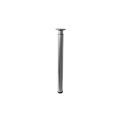Furniture foot cylindrical adjustable 700-1100χφ76mm metal brushed, Ατσαλι, medium