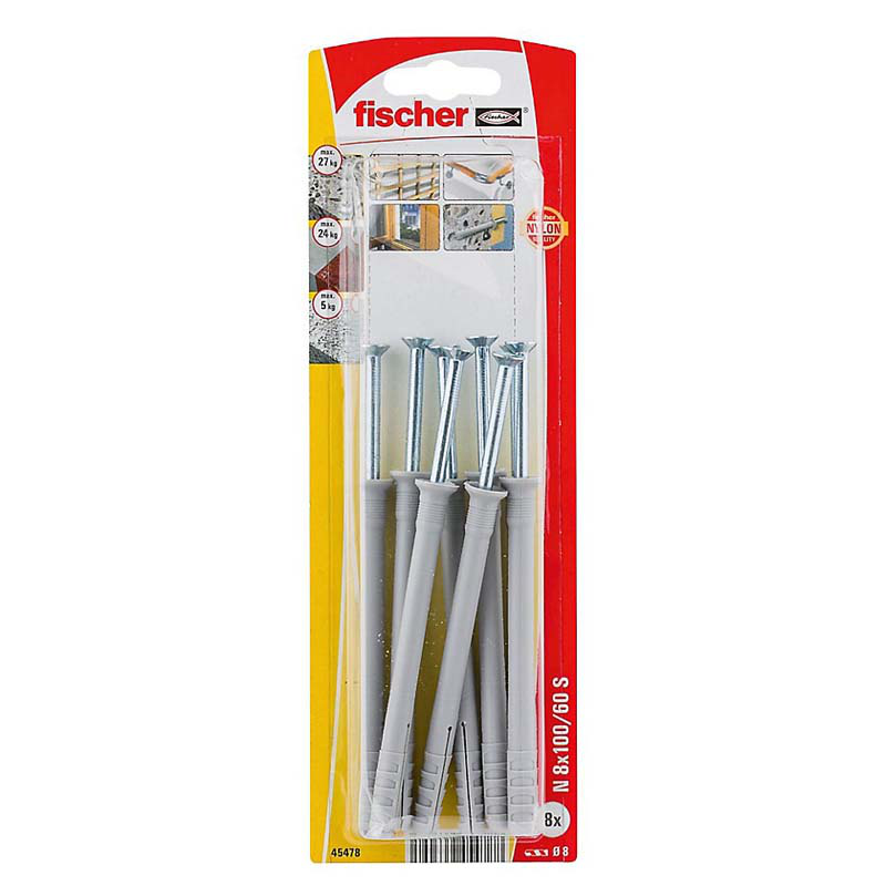 Fischer countersunk hammer fixing (l)100mm (dia)8mm, pack of 8, , medium-null