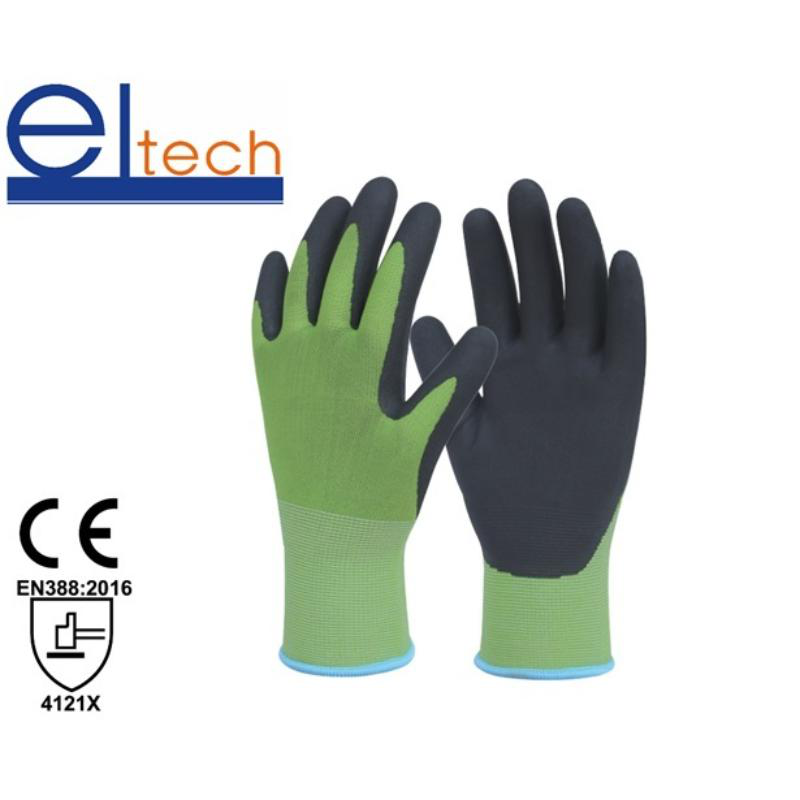 Eltech nitrile garden gloves 9 inches - green, , medium-null