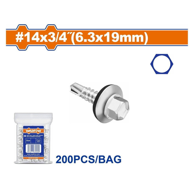 Wadfow hex self drilling screw with rubber washer, , medium