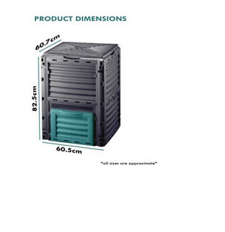 Compost bin garden compost accelerator with lid 450l, , medium-null
