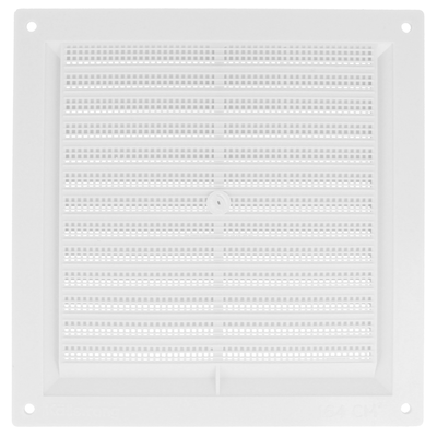 Door ventilatiion grill with net 200x200mm white