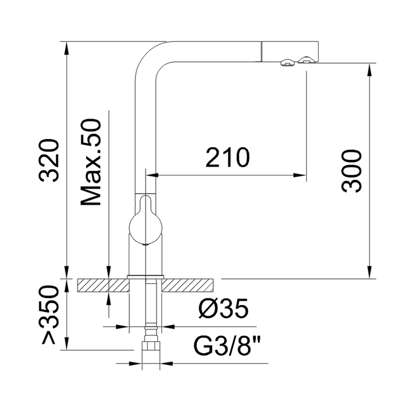 Nexus black matte single-lever 3way pull-out kitchen mixer, , medium-null