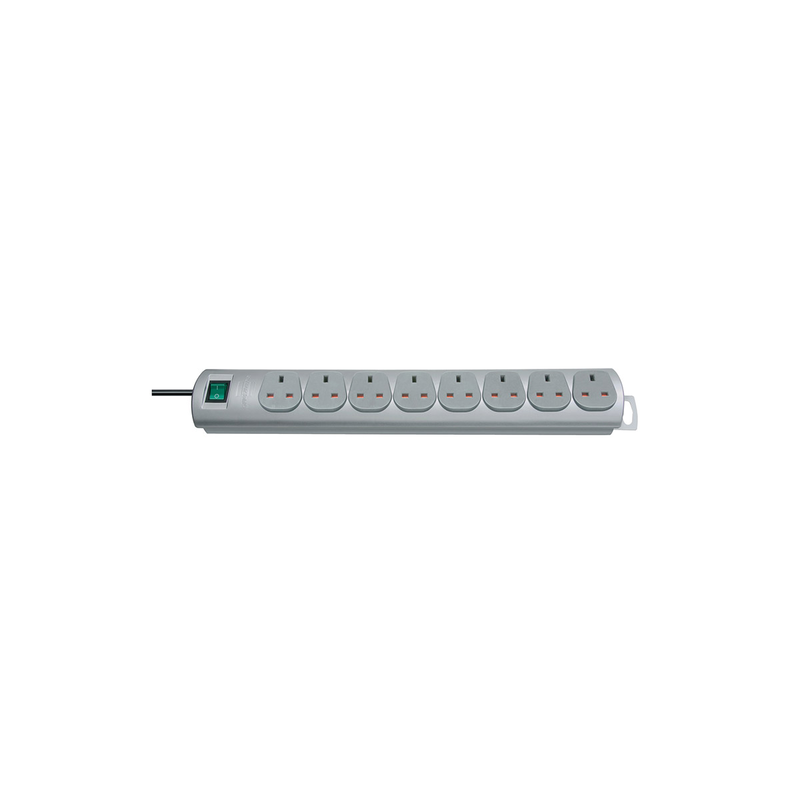 Brennenstuh primera-line extension 8-way ocket 2m cable silver-null