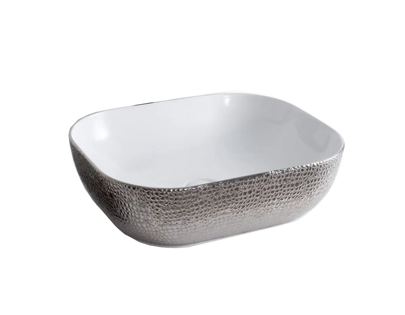 Lea white/silver art basin 505x405x135mm, , medium image number null