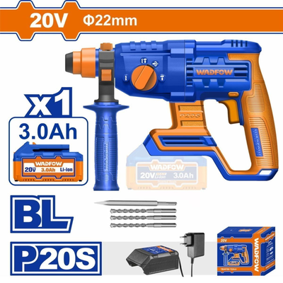 Wadfow lithium-ion rotary hammer 20v / 3ah / 1 bat (wlm1522), , medium
