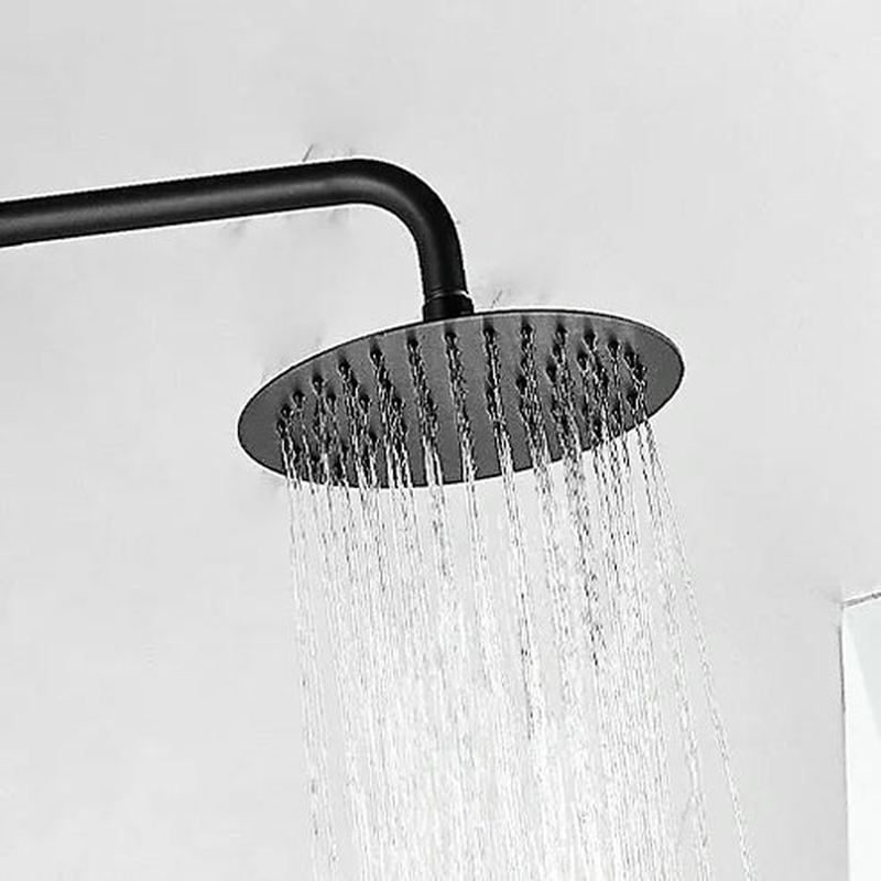 Bani round black shower head, , medium-null