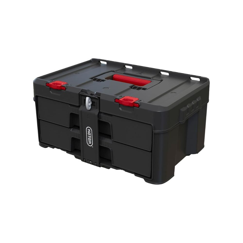 Product image: Keter μονάδα αποθήκευσης με 3 συρτάρια stack ‘n’ roll και χερούλι για εύκολη μεταφόρα, , medium-null