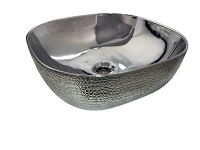 Maya square silver art basin 425x425x145mm, , medium