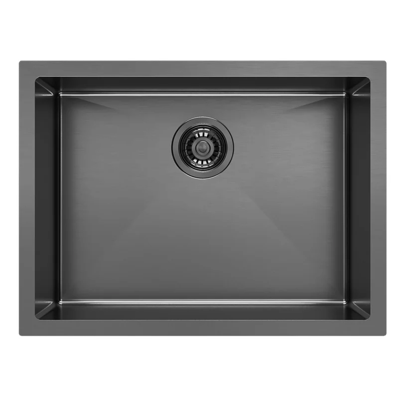 Brushed gunmetal black undermount kitchen sink 60x45x22cm image number null