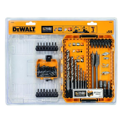Dewalt metal and wood drill drive set 55pcs, , medium
