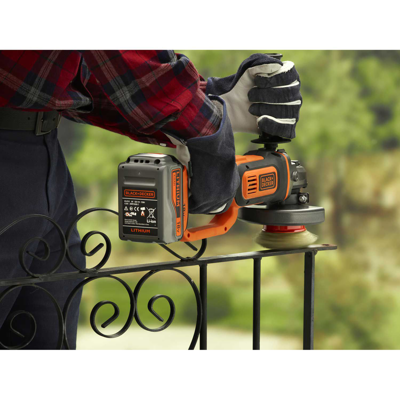 Black & decker bcg720m1-qw ηλεκτρικος γωνιακος τροχος 125mm 18v, , medium-null